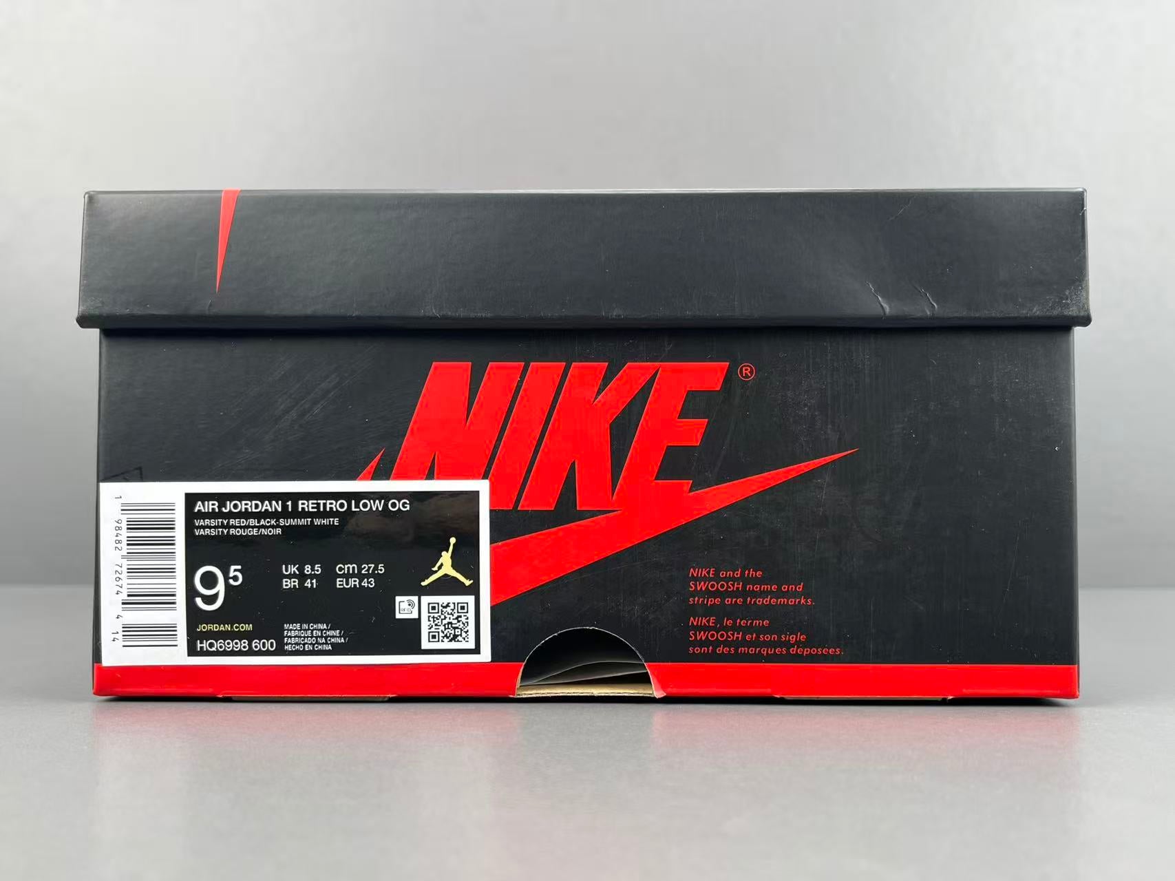 Air Jordan 1 Low OG "Black Muslin Varsity Red"