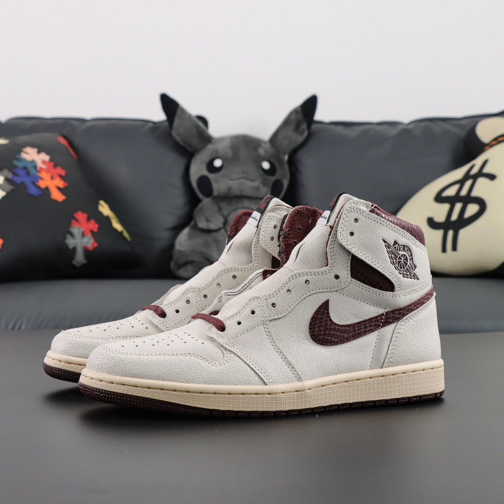 A Ma Maniére x Air Jordan 1 Sail and Burgundy
