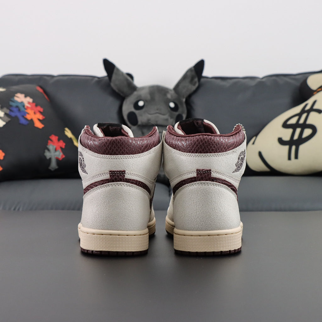 A Ma Maniére x Air Jordan 1 Sail and Burgundy