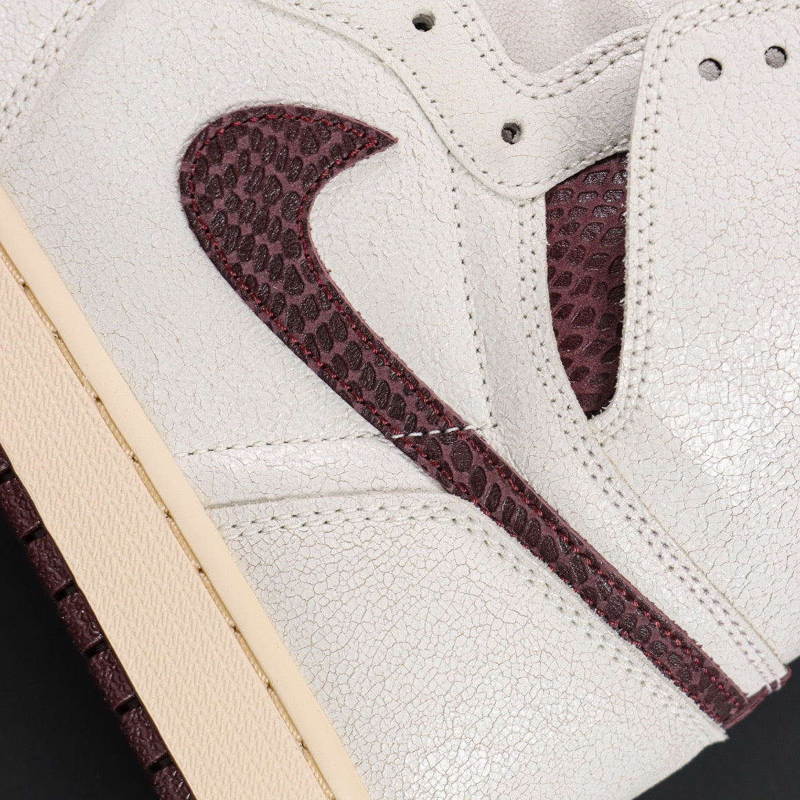 A Ma Maniére x Air Jordan 1 Sail and Burgundy