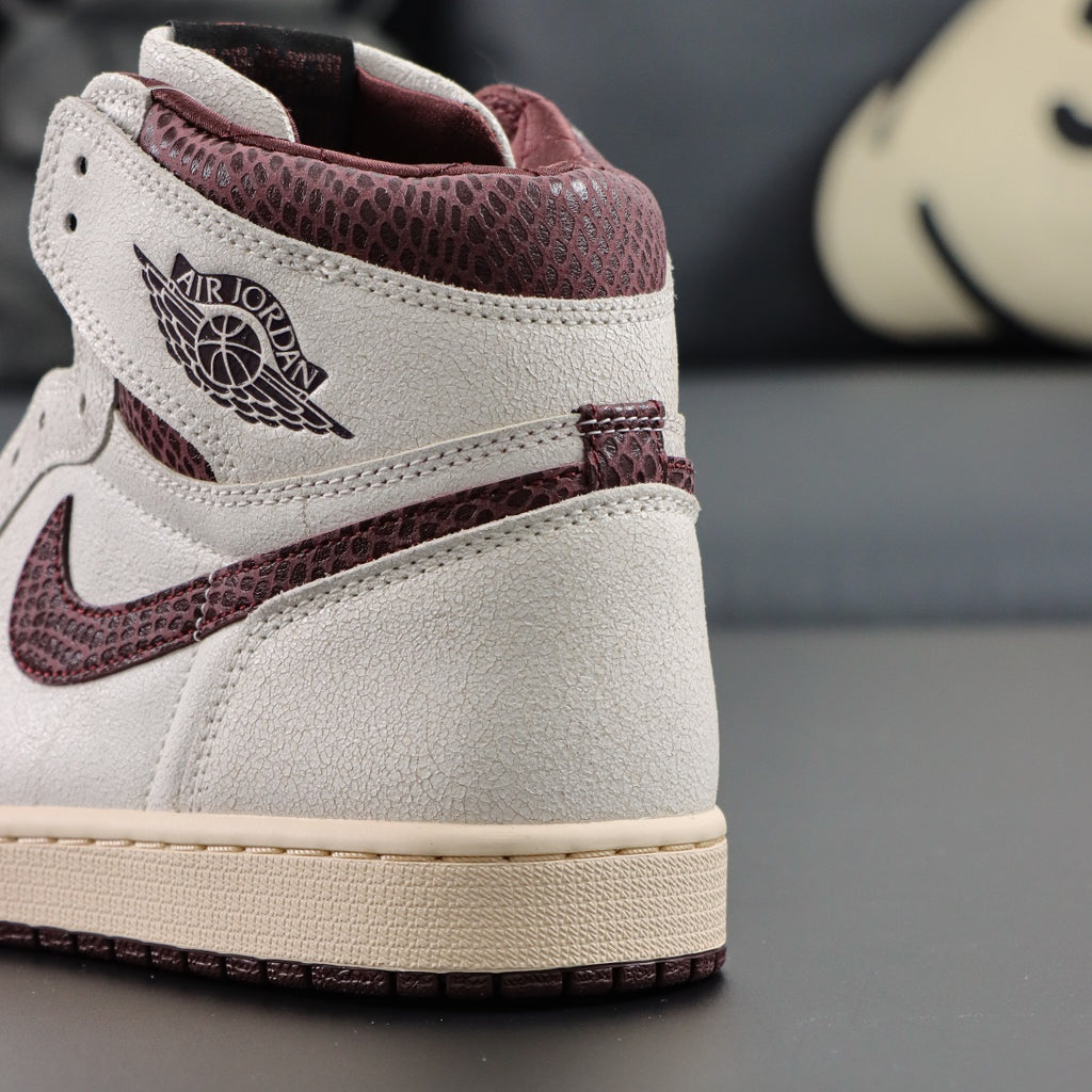 A Ma Maniére x Air Jordan 1 Sail and Burgundy