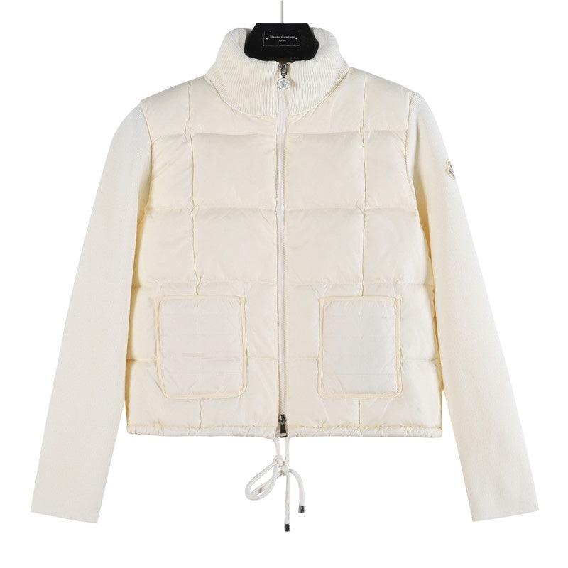 Knitted-panels puffer