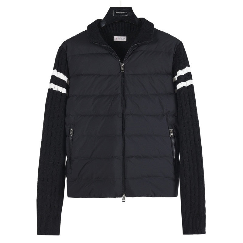 Knitted-panels puffer