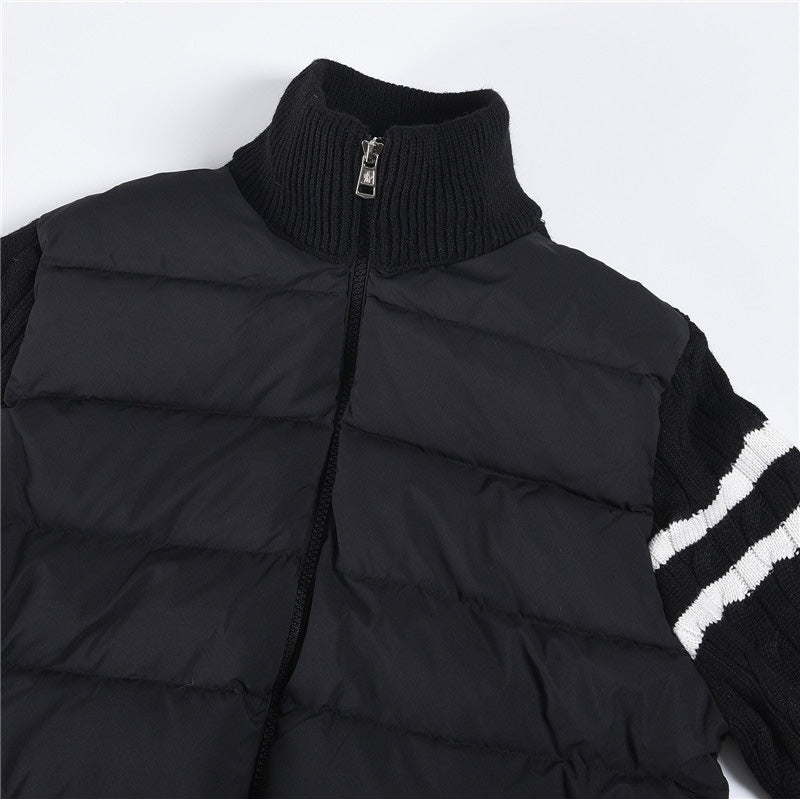 Knitted-panels puffer