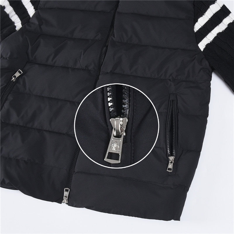 Knitted-panels puffer