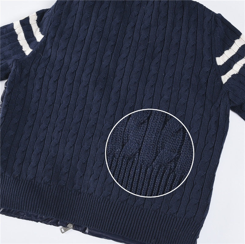 Knitted-panels puffer