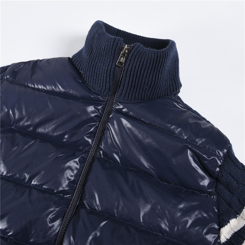 Knitted-panels puffer