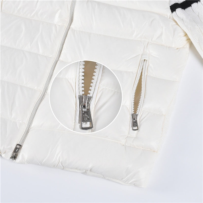 Knitted-panels puffer