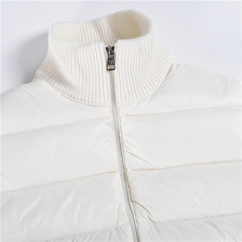 Knitted-panels puffer