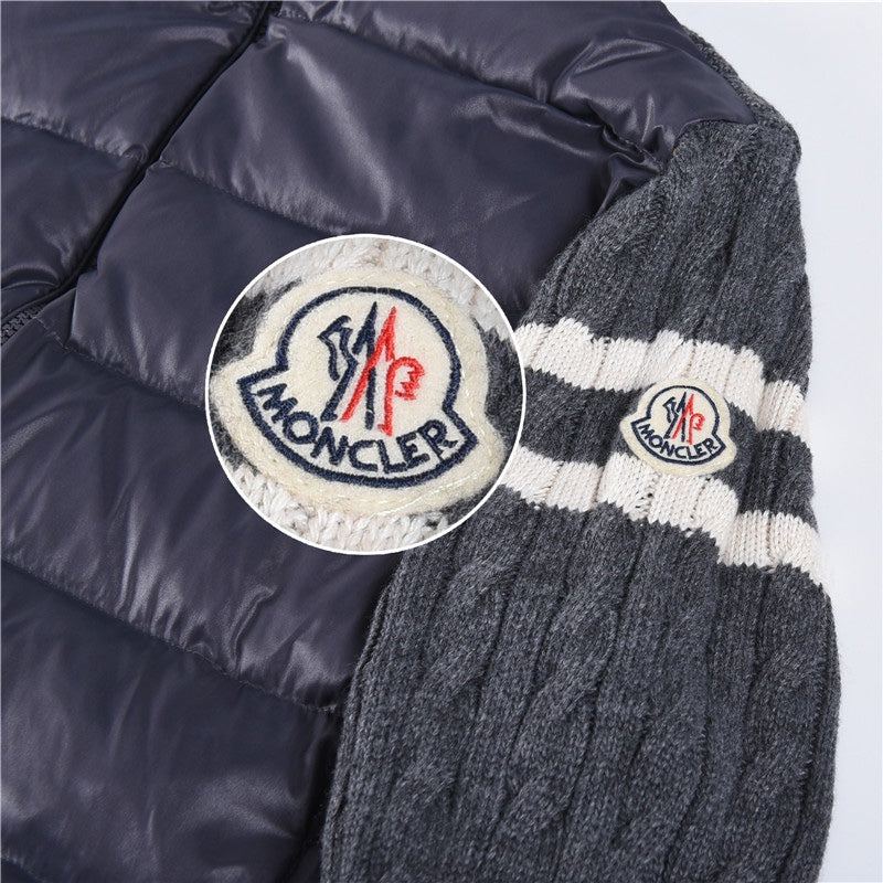 Knitted-panels puffer