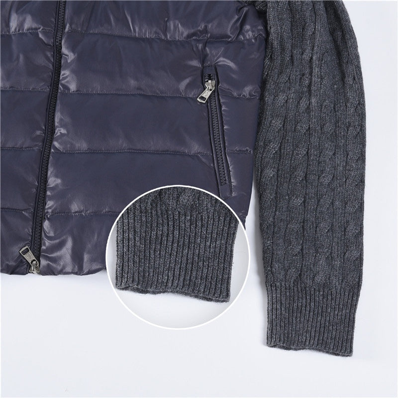 Knitted-panels puffer